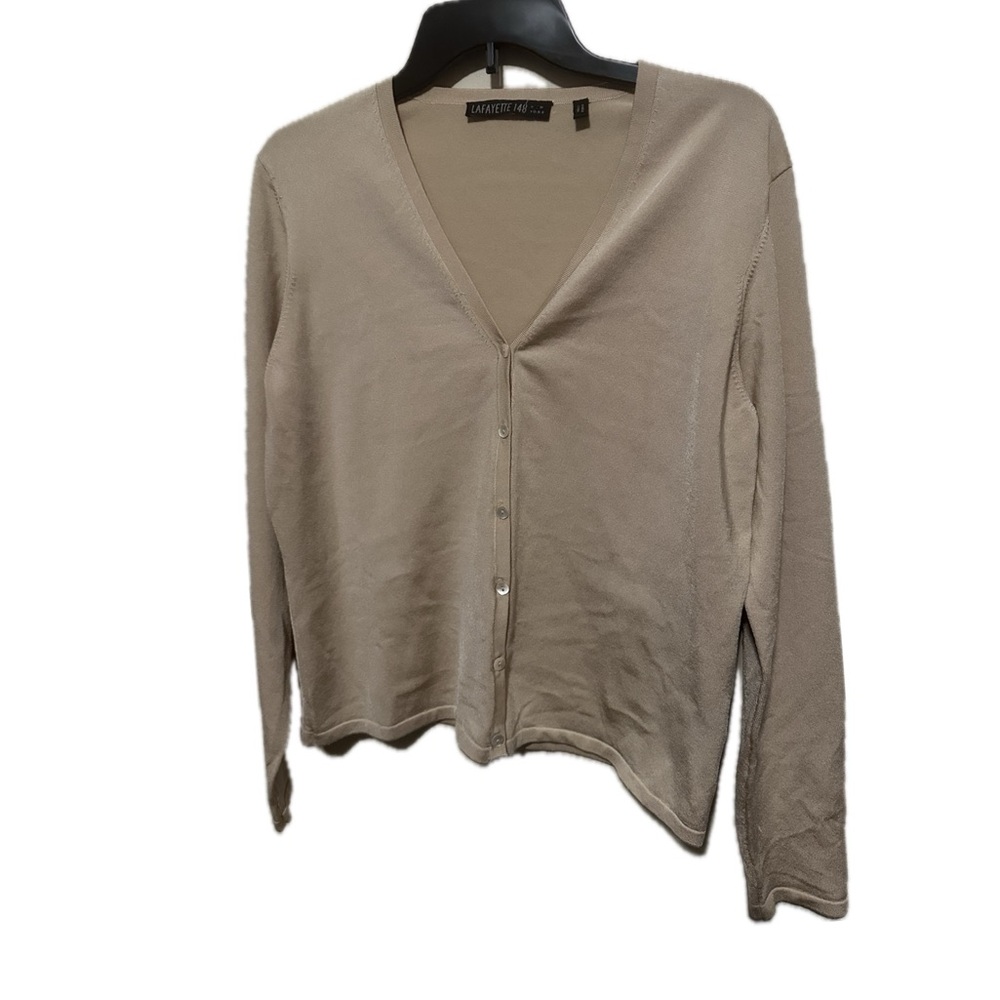 Lafayette 148 Silk Blend Long Sleeve Button-Up Cardigan - Size Medium (EUC)